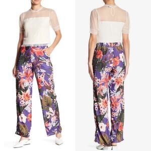 Romeo & Juliet Couture NWT Floral Print Wide Leg Palazzo Pants Size Medium